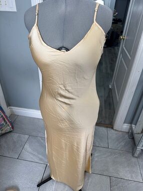 Free People Beige Slip Dress